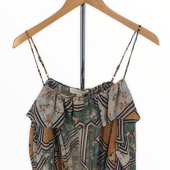 Lovestitch Patchwork Mixed Print Open Shoulder Long Sleeve Top size Medium - Picture 4 of 14